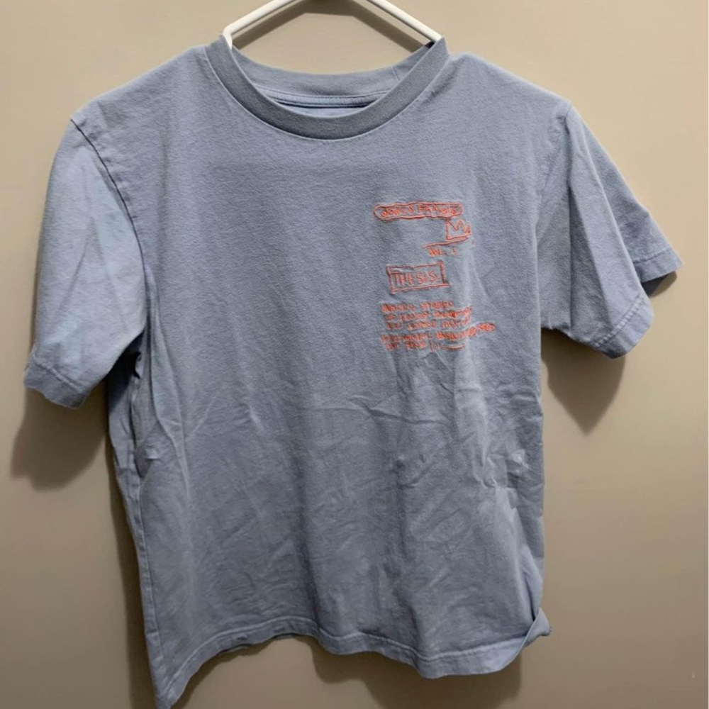 Jean Michel Basquiat Shirt Men XS Blue World Famous Short Sleeve Crewneck Tee